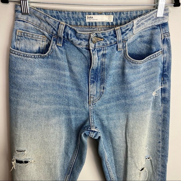 Like new Zara distressed blue jeans size 4 - Picture 6 of 11